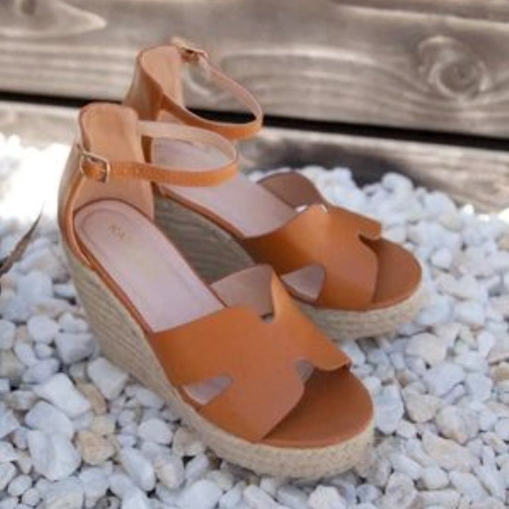 New LLACIE Kayleen Brown Espadrilles Wedges 7 - Picture 8 of 8